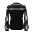 Bow Striped Women T-Shirt Long Sleeve Blouse